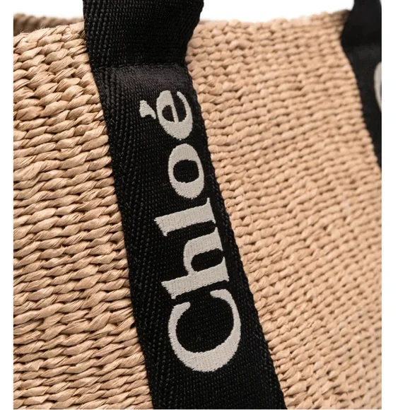 CHLOE Woody raffia tote bag - Picture 5 of 5